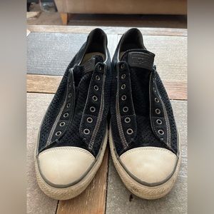 Converse X John Varvatos Size 12 Black Velvet Slip-ons